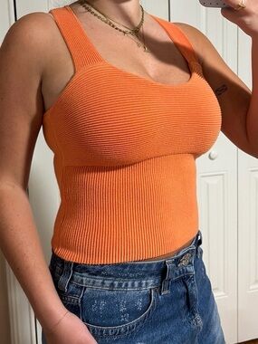 Abercrombie & Fitch Orange Ribbed Tank
